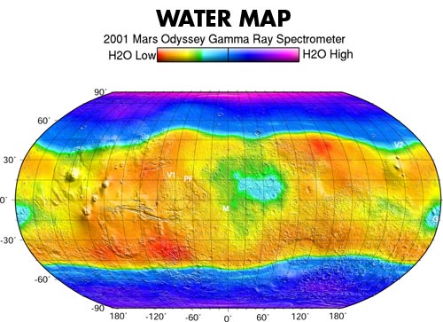 Martian Water Map